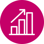 Icon mit einem steigendem Graph Icon mit einem steigendem Graph