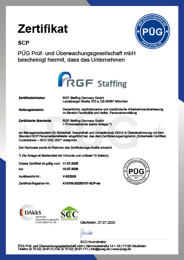 Sicherheits-Zertifikat-Personaldienstleister Geprüfte Sicherheit: SCP-Zertifikat für Personaldienstleister